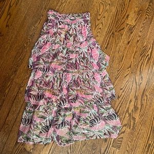 Saks Fifth Avenue Palm Leaf Print Skirt size L